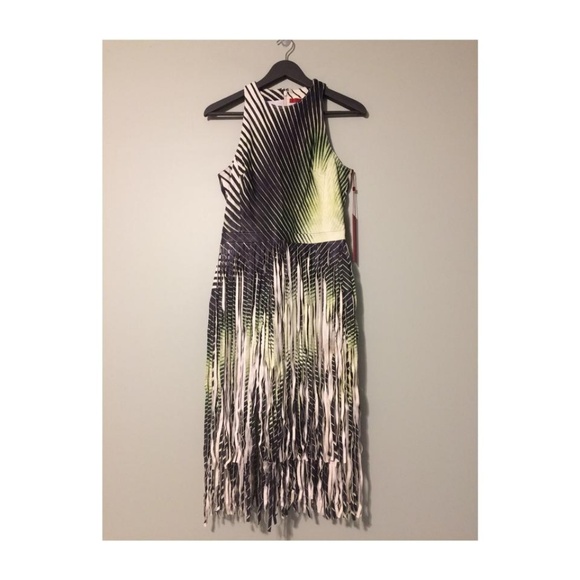 Tamara Mellon Fringe Leather Dress Size 2 NEW - Picture 5 of 10